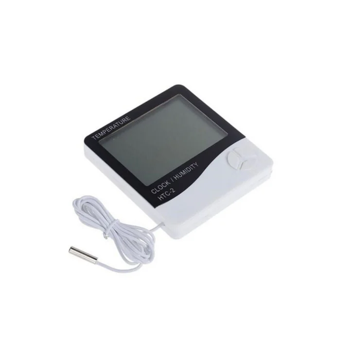 Mey İthalat® İç ve Dış Ortam Sıcaklığını Ölçebilen LCD Ekran Saat Göstergeli Alarmlı Nem Ölçer Termometre