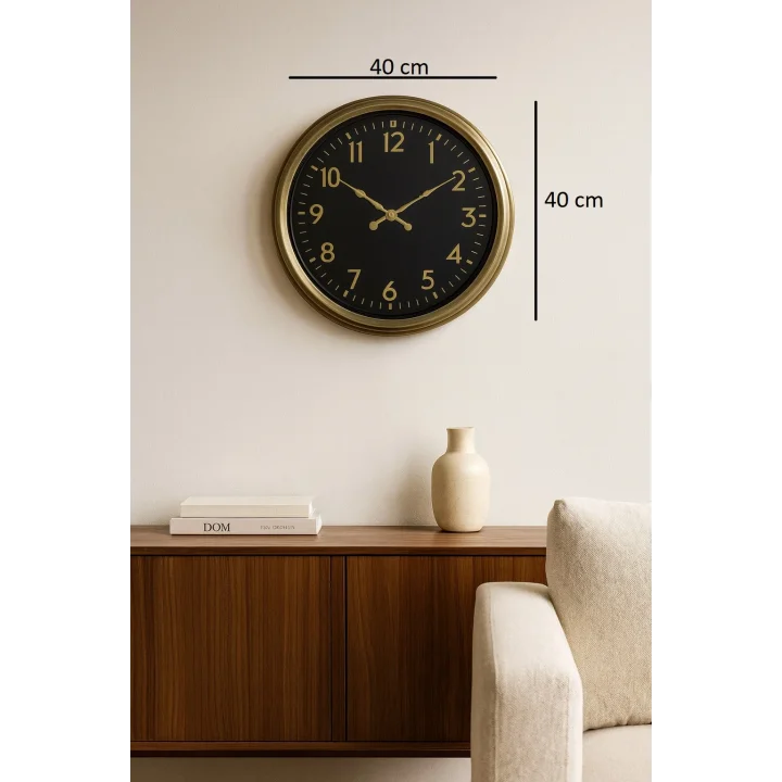 Mey İthalat® İhtişam Eskitme 40 Cm Metal Duvar Saati