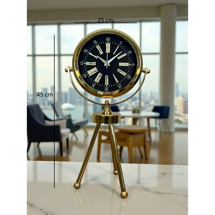 Mey İthalat® Imperial Gold Üç Ayaklı Metal Masa Saati