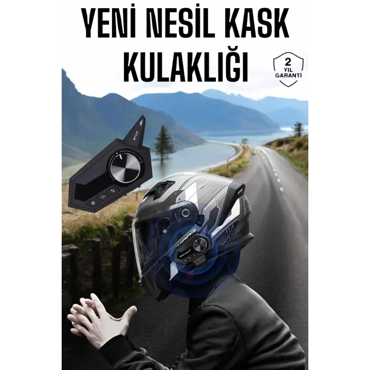 Mey İthalat® Intercom Kask Kulaklığı ANC Özelliği Yüksek Ses Kaliteli Bluetooth Kulaklık