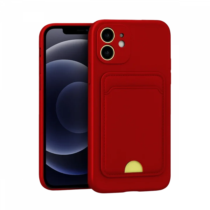 Mey İthalat®  iPhone 11 Kılıf Kelvin Kartvizitli Silikon - Kırmızı