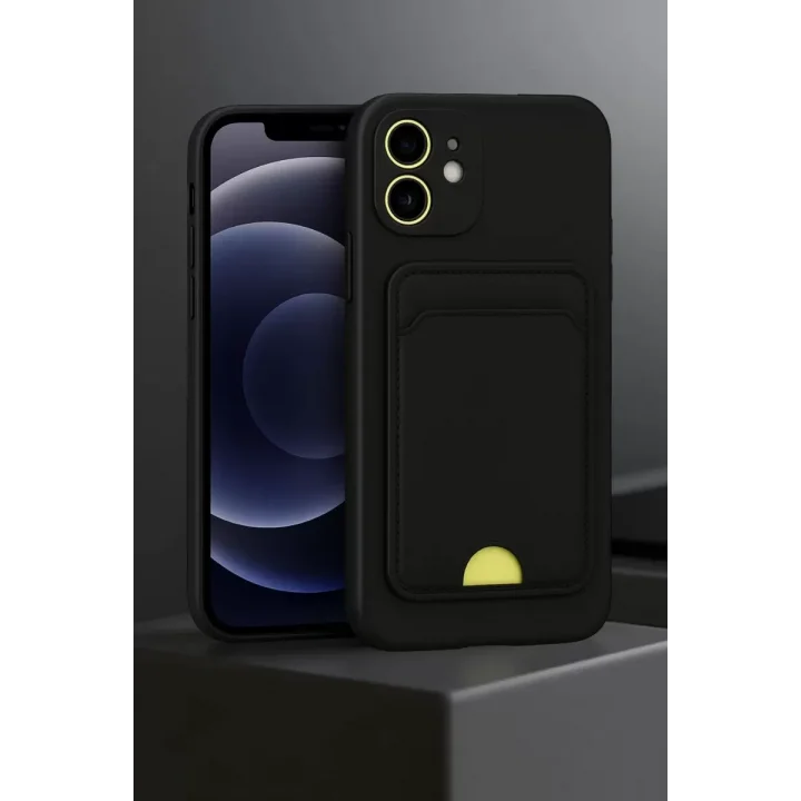 Mey İthalat®   iPhone 11 Kılıf Kelvin Kartvizitli Silikon - Mavi