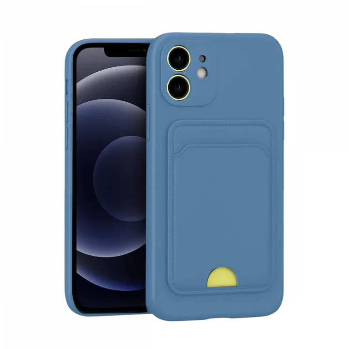 Mey İthalat®   iPhone 11 Kılıf Kelvin Kartvizitli Silikon - Mavi