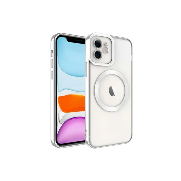 Mey İthalat®  iPhone 11 Kılıf Kross Magneticsafe Kapak - Gümüş