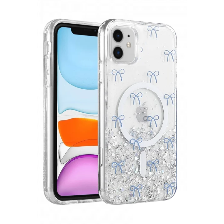 Mey İthalat®   iPhone 11 Misk Simli Magsafe Kapak - Desen 3