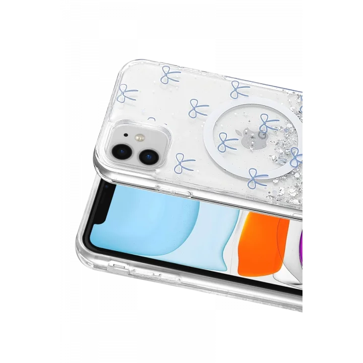 Mey İthalat®   iPhone 11 Misk Simli Magsafe Kapak - Desen 3