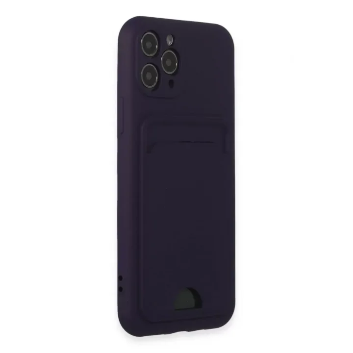 Mey İthalat®   iPhone 11 Pro Kılıf Kelvin Kartvizitli Silikon - Derin Mor