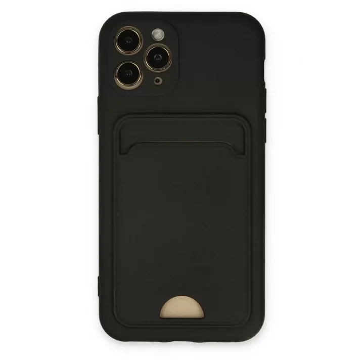 Mey İthalat®   iPhone 11 Pro Kılıf Kelvin Kartvizitli Silikon - Siyah