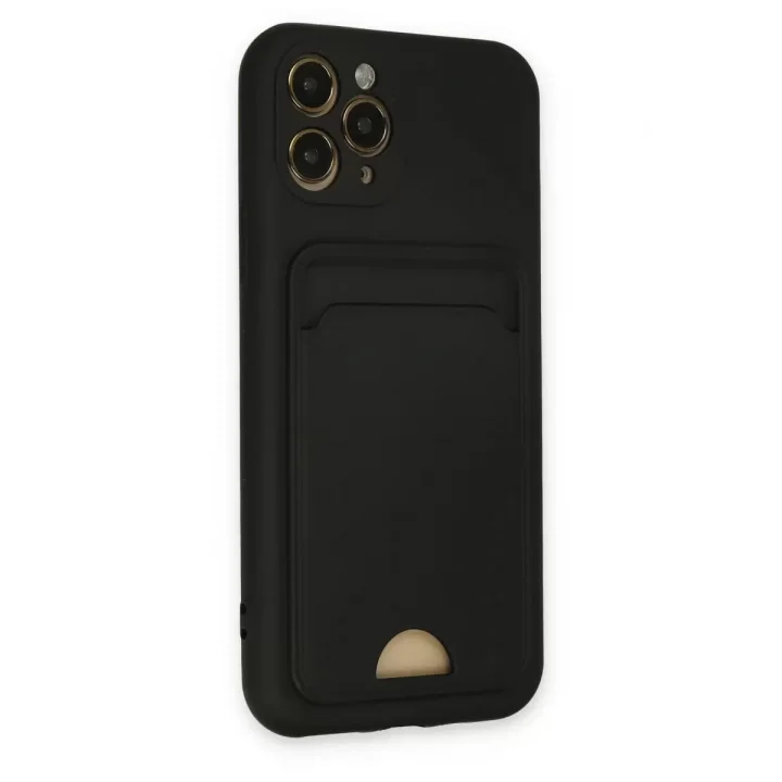 Mey İthalat®   iPhone 11 Pro Kılıf Kelvin Kartvizitli Silikon - Siyah