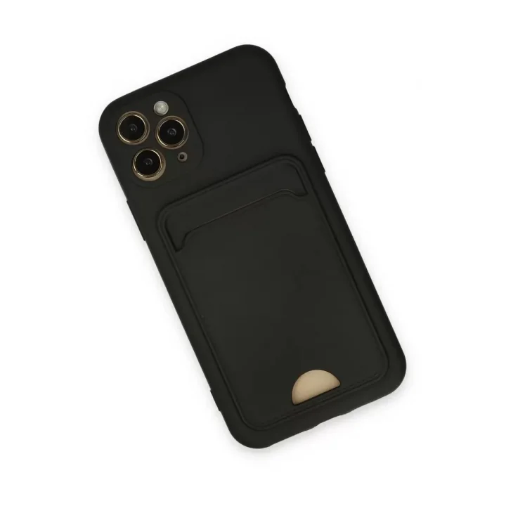 Mey İthalat®   iPhone 11 Pro Kılıf Kelvin Kartvizitli Silikon - Siyah