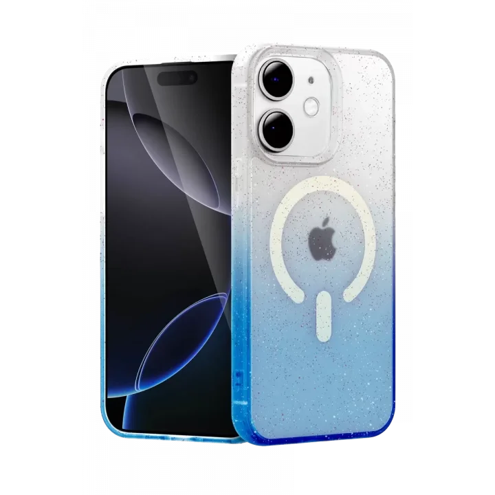 Mey İthalat®   iPhone 11 Pummel Shiny Magsafe Kapak - Mavi