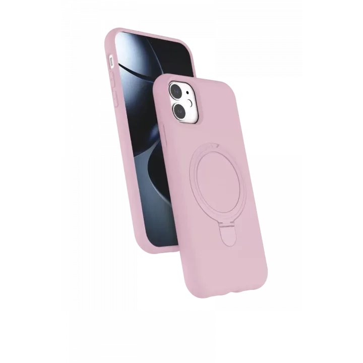 Mey İthalat®   iPhone 11 Regal Magsafe Standlı Kapak - Açık Pembe