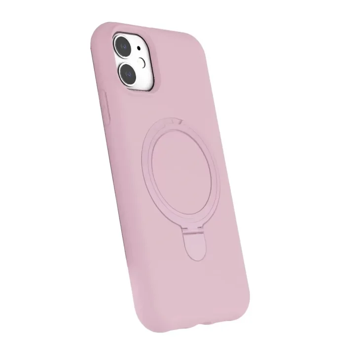 Mey İthalat®   iPhone 11 Regal Magsafe Standlı Kapak - Açık Pembe