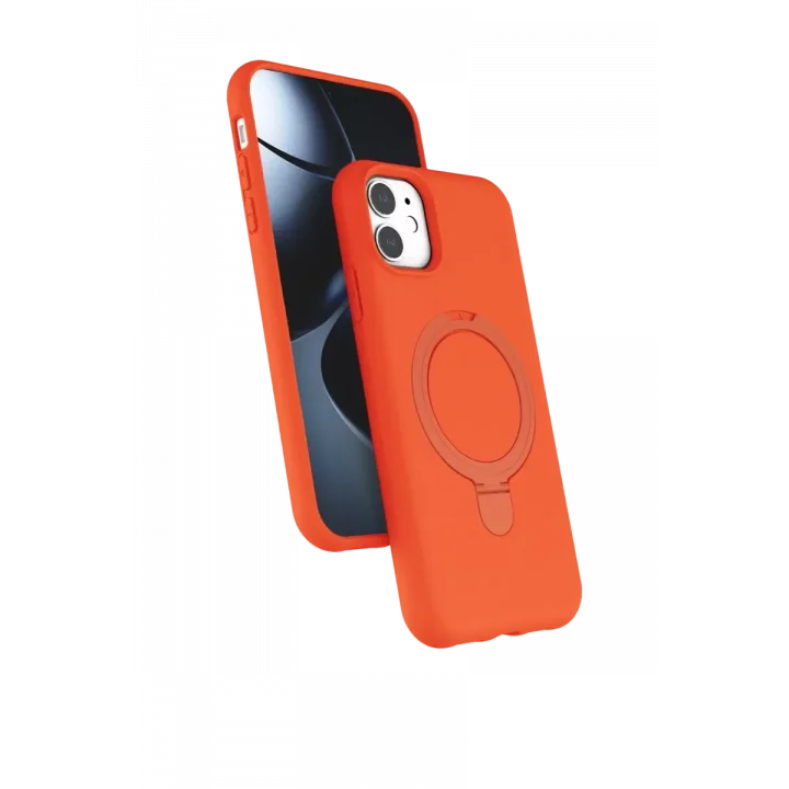 Mey İthalat®   iPhone 11 Regal Magsafe Standlı Kapak - Turuncu