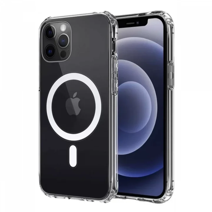 Mey İthalat®   iPhone 12 Kılıf Magneticsafe Şeffaf Silikon - Şeffaf