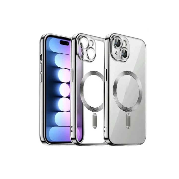 Mey İthalat®   iPhone 13 Kılıf Kross Magneticsafe Kapak - Gümüş