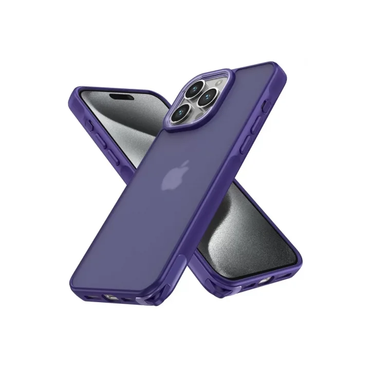 Mey İthalat®   iPhone 13 Pro Max Kılıf Elegant Kapak - Derin Mor