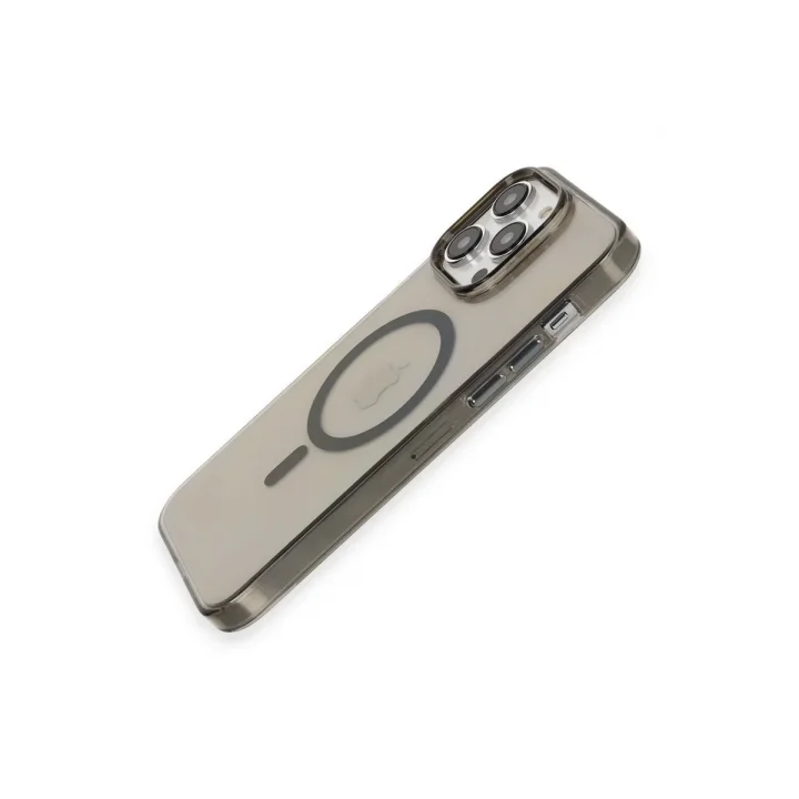 Mey İthalat®  iPhone 13 Pro Max Kılıf Tron Şeffaf Magsafe Kapak - Siyah