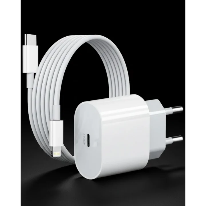 Mey İthalat® iPhone 14 13 12 11 Uyumlu 20W Hızlı Şarj Adaptörü Lightning Kablo Seti