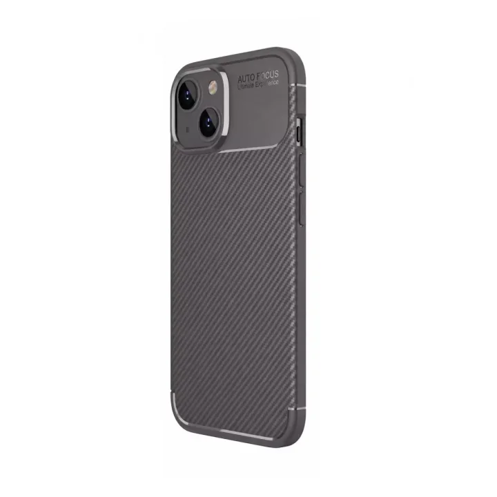 Mey İthalat®   iPhone 14 Kılıf Auto Focus Karbon Kapak - Gri