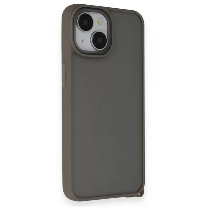 Mey İthalat®   iPhone 14 Kılıf Elegant Kapak - Titan Gri