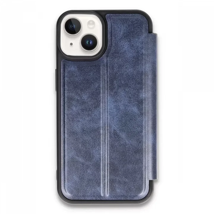 Mey İthalat®   iPhone 14 Kılıf Flip Cover - Lacivert