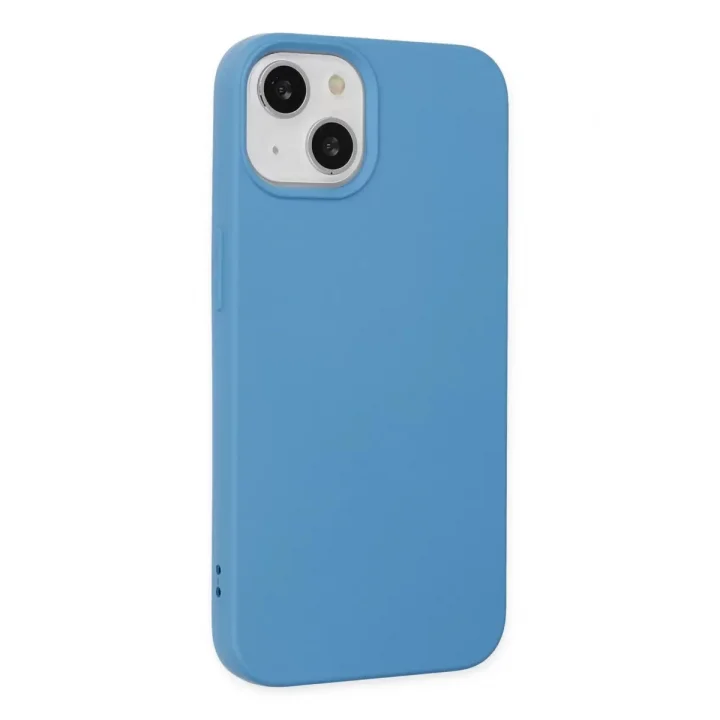 Mey İthalat®   iPhone 14 Kılıf Nano içi Kadife Silikon - Mavi