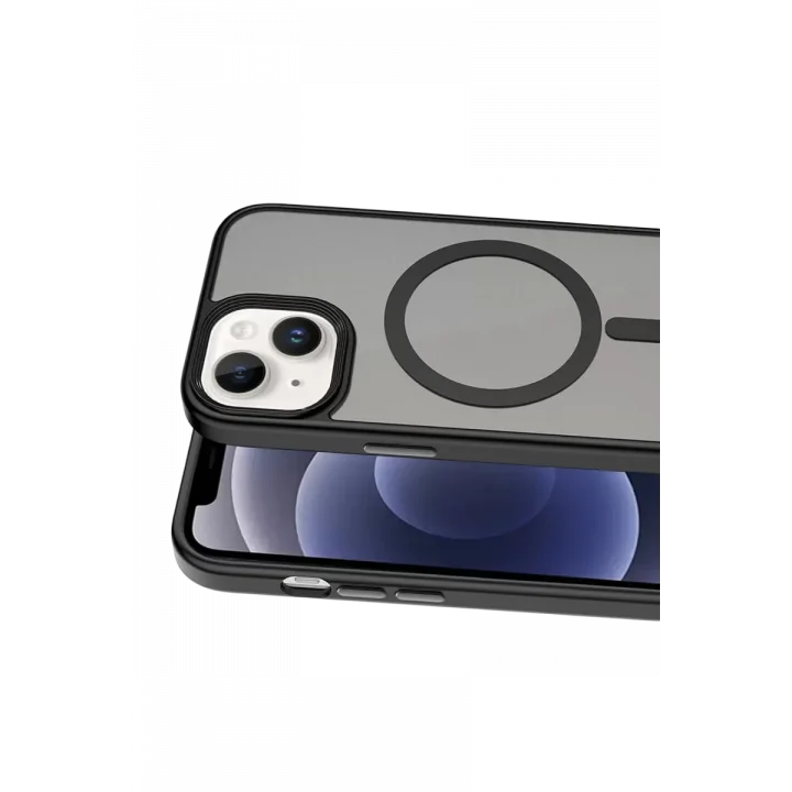 Mey İthalat®   iPhone 14 Megane Magsafe Kapak - Siyah