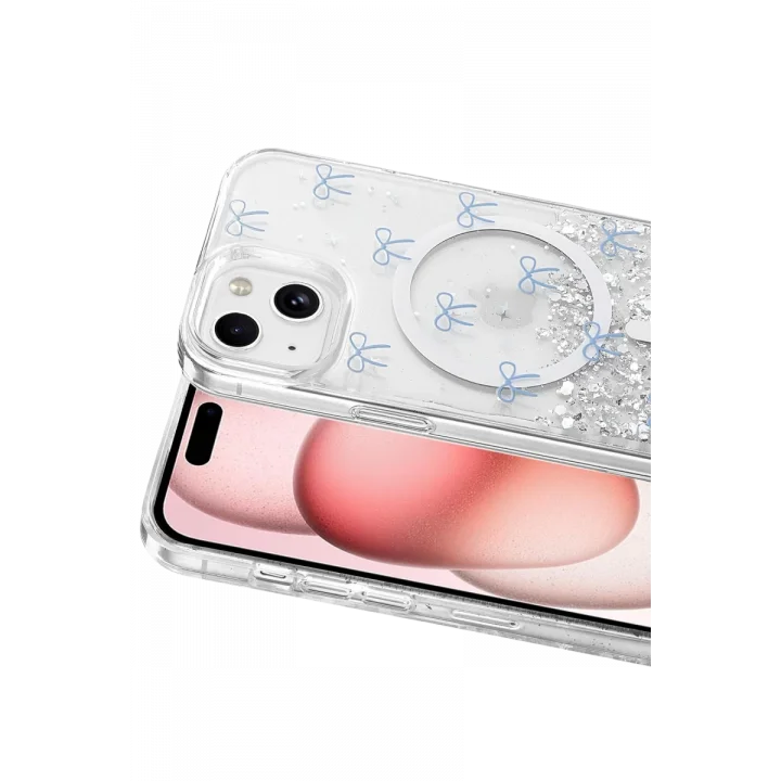 Mey İthalat®   iPhone 14 Misk Simli Magsafe Kapak - Desen 3