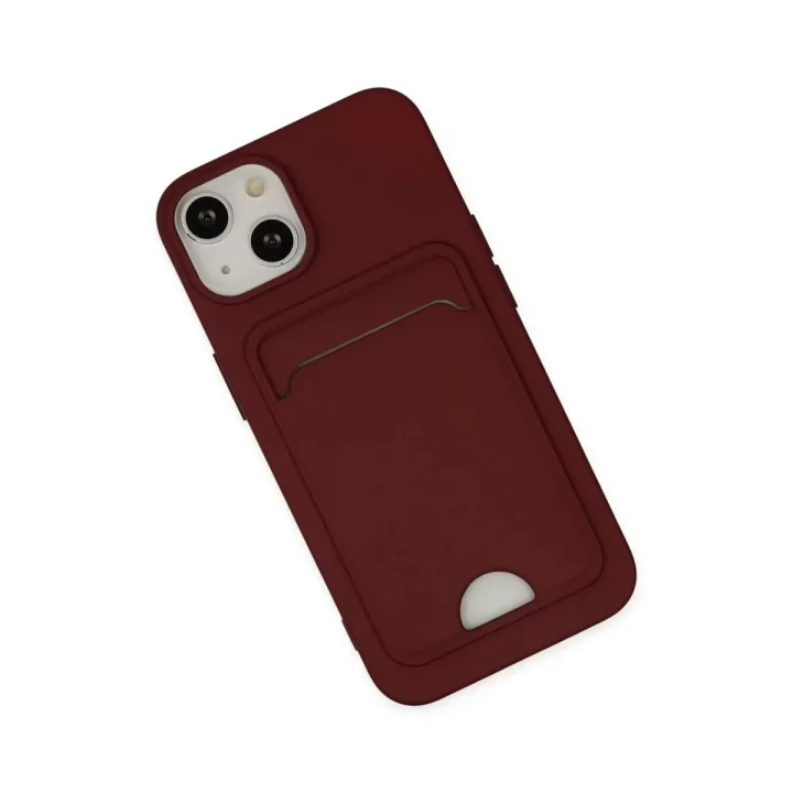 Mey İthalat®   iPhone 14 Plus Kılıf Kelvin Kartvizitli Silikon - Bordo