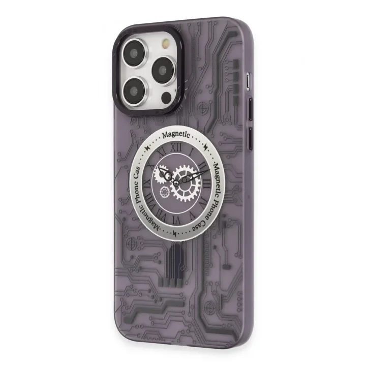 Mey İthalat®  iPhone 14 Pro Kılıf Apollo Magneticsafe Desenli Kapak - Apollo Mor - 5
