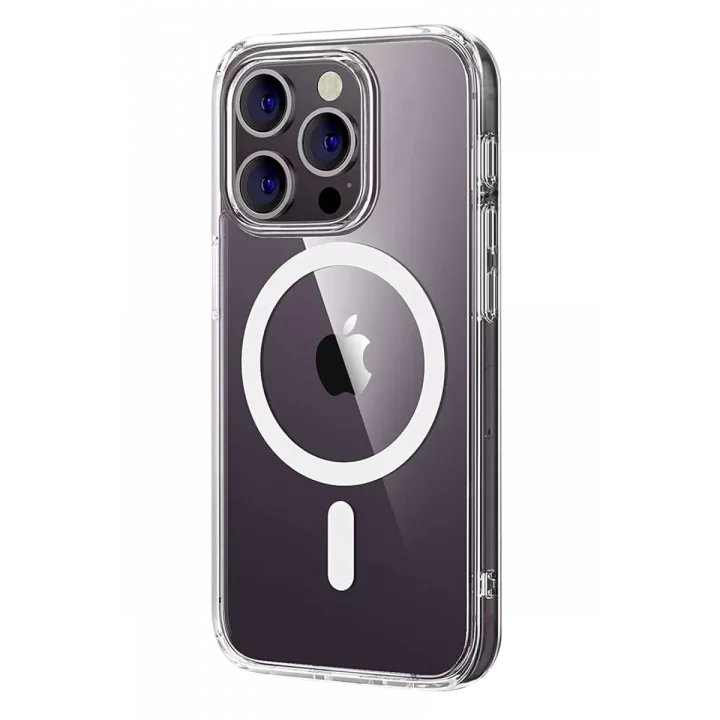 Mey İthalat®   iPhone 14 Pro Max Combo Sert Şeffaf Magsafe Kapak - Şeffaf