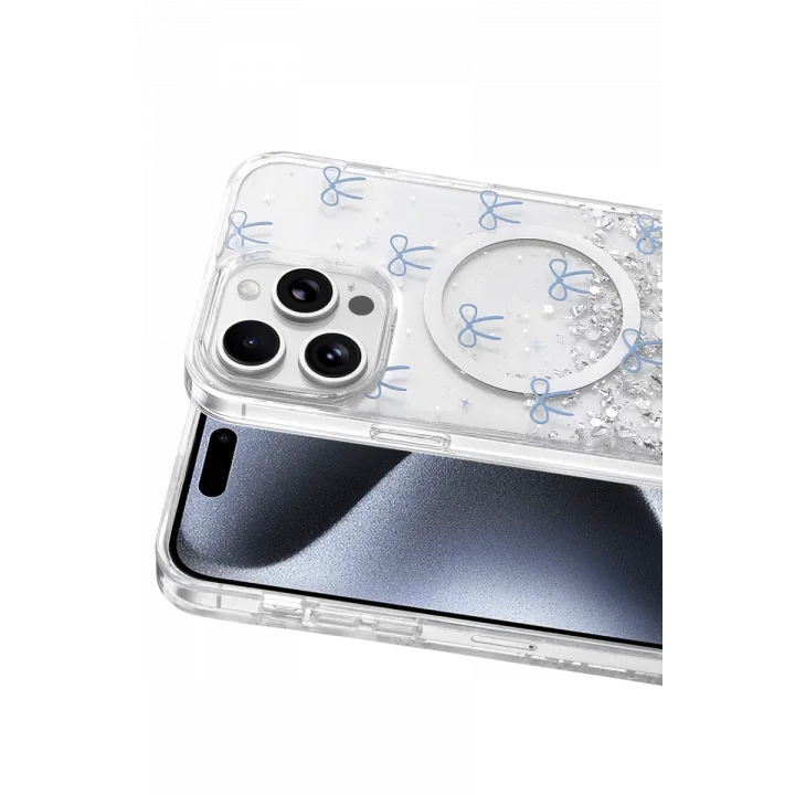 Mey İthalat®   iPhone 14 Pro Max Misk Simli Magsafe Kapak - Desen 3
