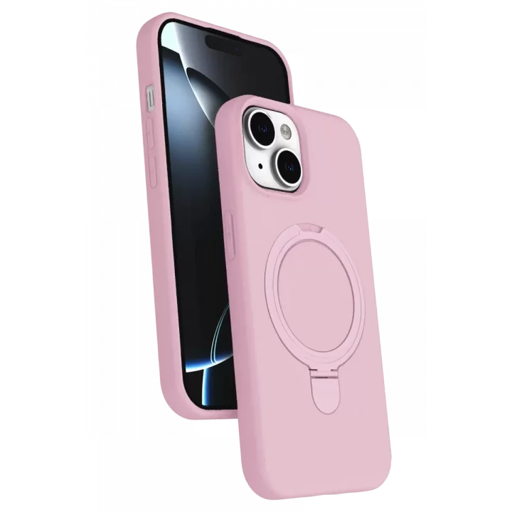 Mey İthalat®   iPhone 14 Regal Magsafe Standlı Kapak - Açık Pembe