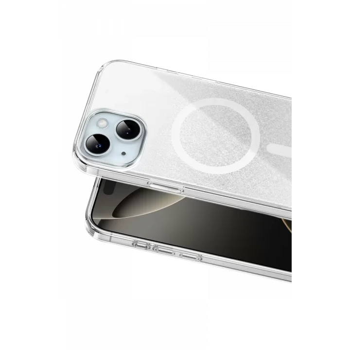 Mey İthalat®   iPhone 14 Sora Simli Magsafe Kapak - Beyaz