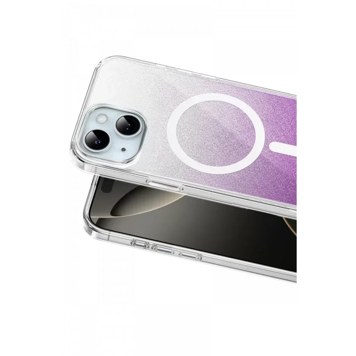 Mey İthalat®   iPhone 14 Sora Simli Magsafe Kapak - Mor