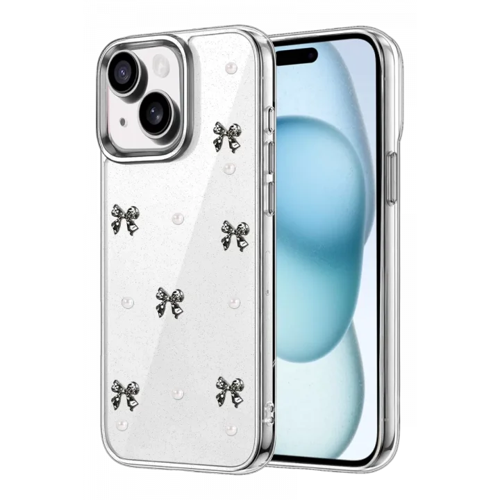 Mey İthalat®   iPhone 15 Fiyonk Desenli Kapak - Desen 8