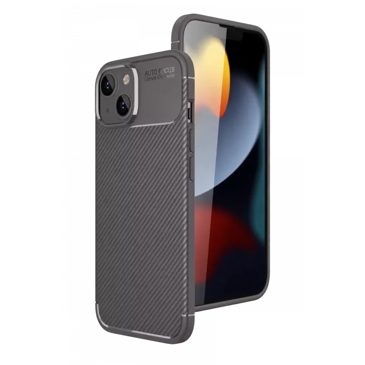 Mey İthalat®   iPhone 15 Kılıf Auto Focus Karbon Kapak - Gri