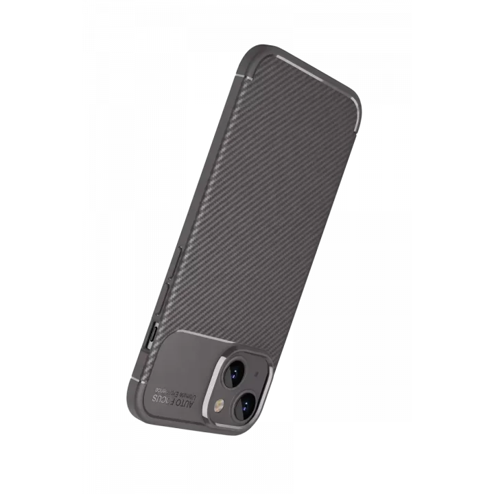 Mey İthalat®   iPhone 15 Kılıf Auto Focus Karbon Kapak - Gri