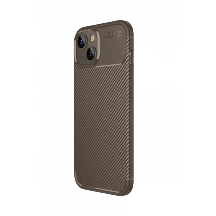 Mey İthalat®   iPhone 15 Kılıf Auto Focus Karbon Kapak - Kahverengi
