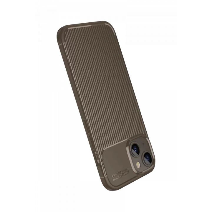 Mey İthalat®   iPhone 15 Kılıf Auto Focus Karbon Kapak - Kahverengi