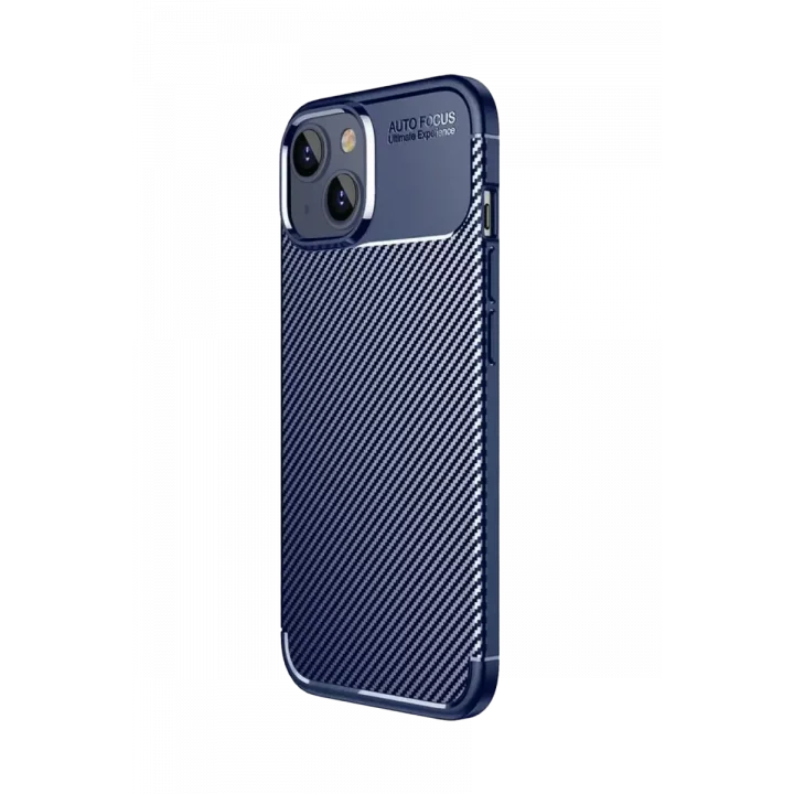Mey İthalat®   iPhone 15 Kılıf Auto Focus Karbon Kapak - Lacivert