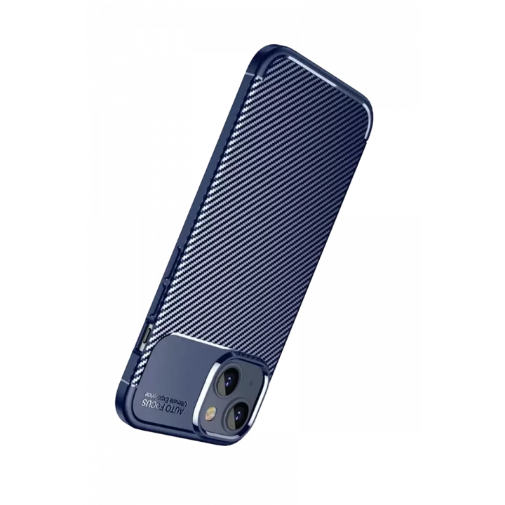 Mey İthalat®   iPhone 15 Kılıf Auto Focus Karbon Kapak - Lacivert