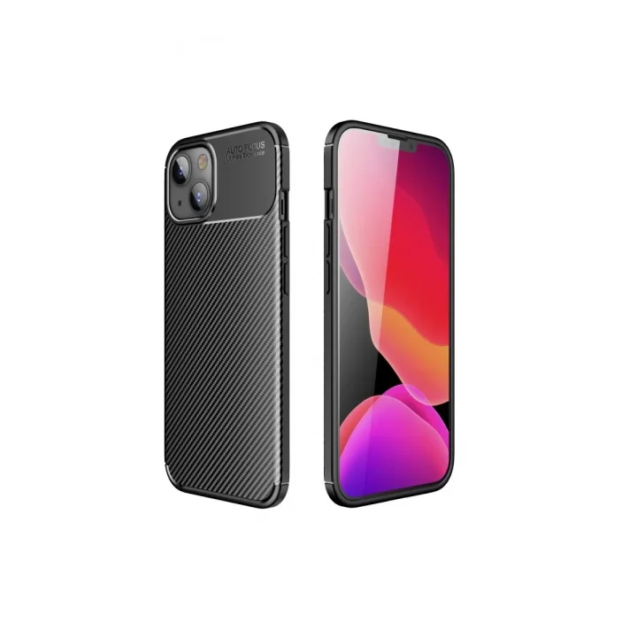 Mey İthalat®   iPhone 15 Kılıf Auto Focus Karbon Kapak - Siyah