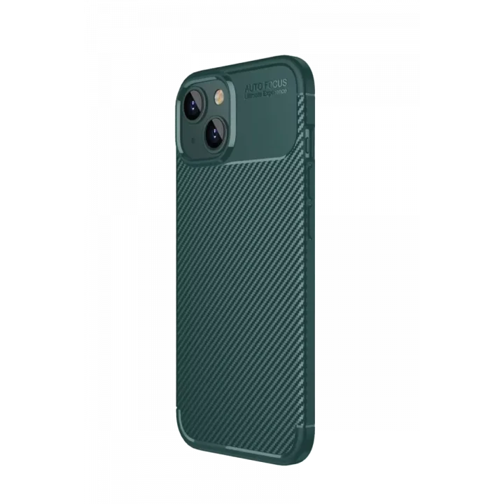 Mey İthalat®   iPhone 15 Kılıf Auto Focus Karbon Kapak - Yeşil