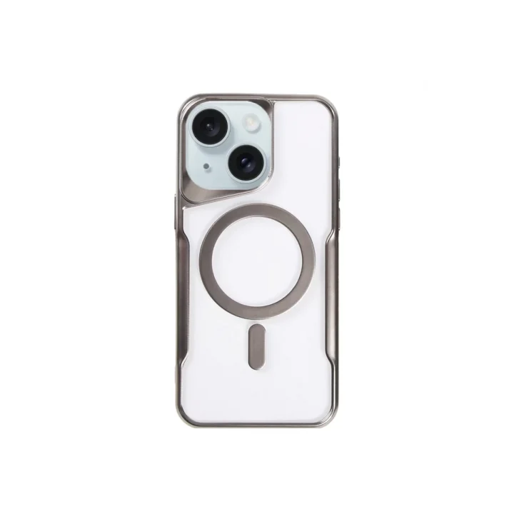 Mey İthalat®   iPhone 15 Kılıf Boyi Magsafe Silikon Kapak - Titan Gri