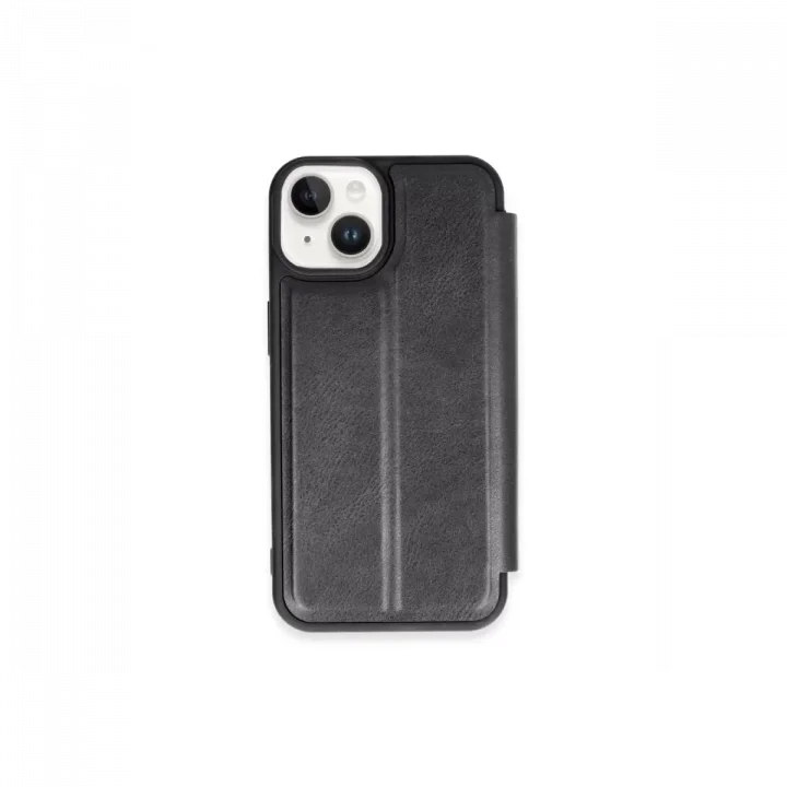 Mey İthalat®   iPhone 15 Kılıf Flip Cover - Siyah