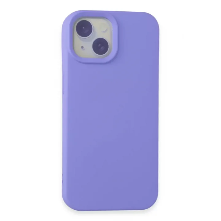 Mey İthalat®   iPhone 15 Kılıf Nano içi Kadife Silikon - Lila