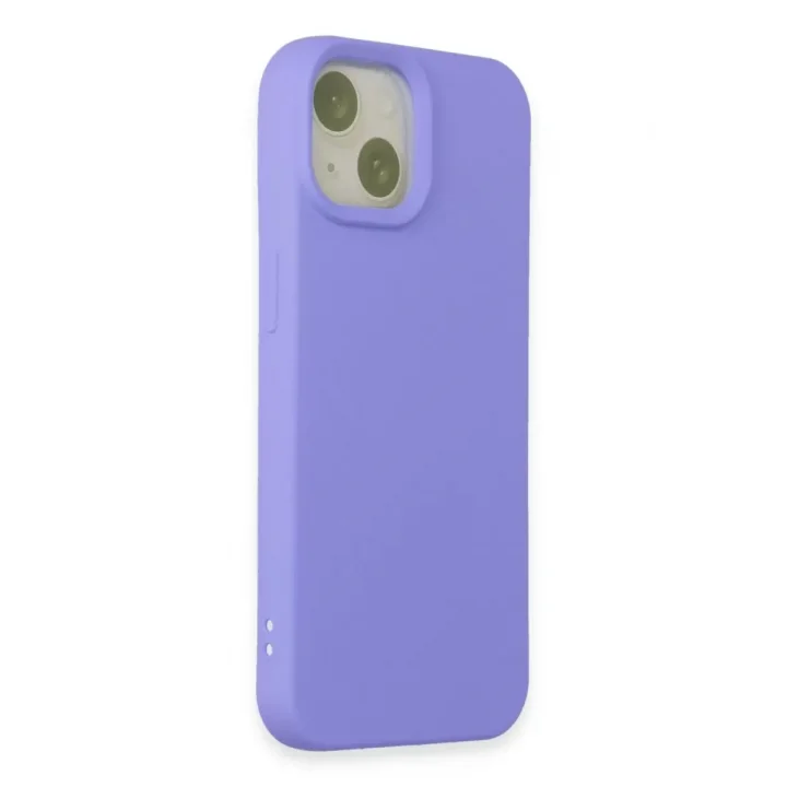 Mey İthalat®   iPhone 15 Kılıf Nano içi Kadife Silikon - Lila