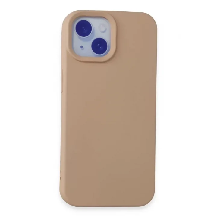 Mey İthalat®   iPhone 15 Kılıf Nano içi Kadife Silikon - Pudra